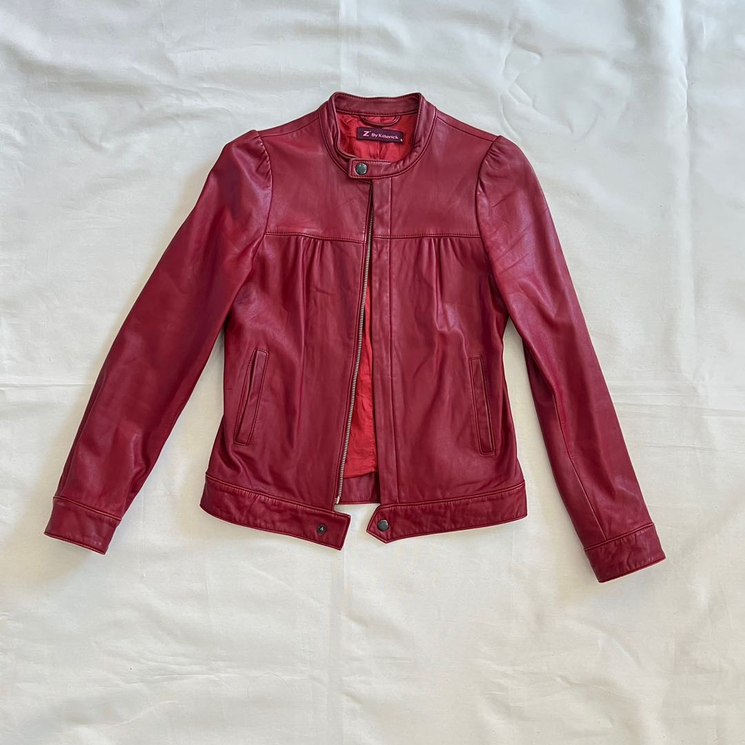 kenneth cole reaction red leather jacket