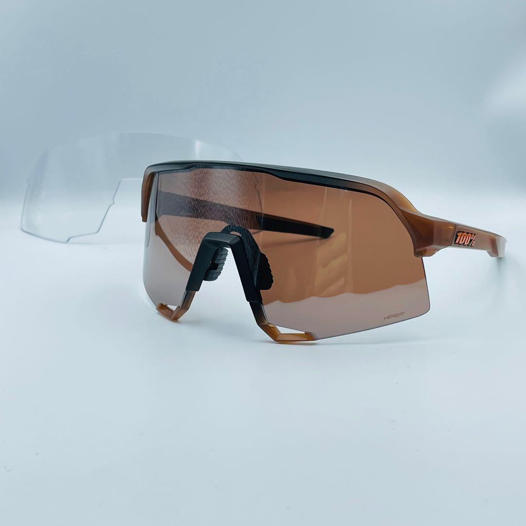 100%S3 Matte Translucent Brown Fade新品未使用 Ride 100% S3 Matte Translucent Brown Fade w/ HiPER Silver +