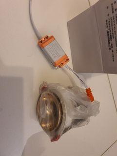 Rose gold spot lights Tri-coloured and Warm White available.