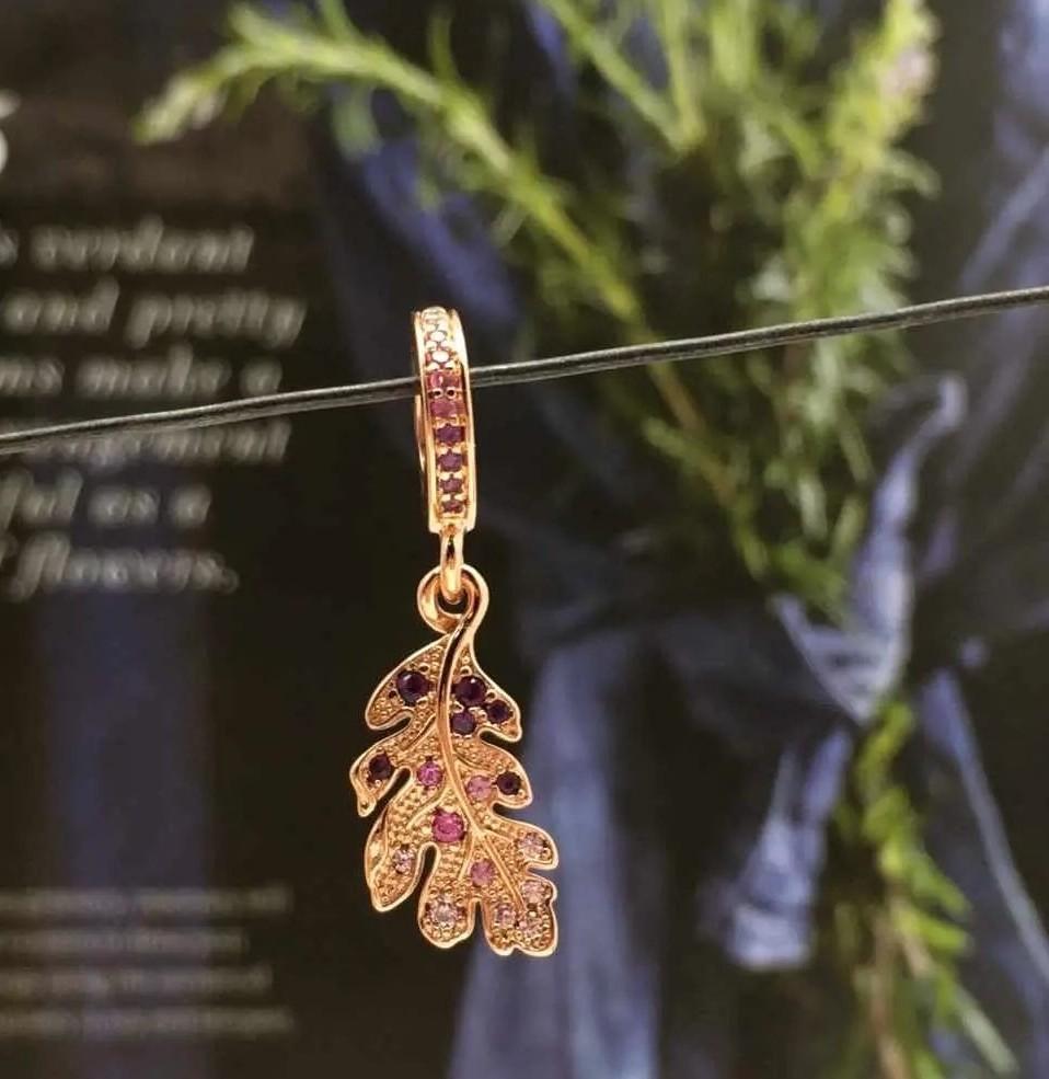 SALE Authentic pandora rosegold Oak leaf dangle charm Women s Fashion Jewelry Organizers Charms on Carousell