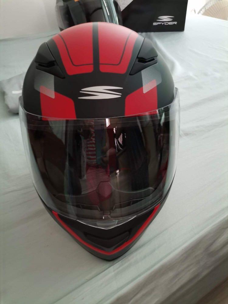 Spyder Helmet Green and Red Matt Color Looking For on Carousell
