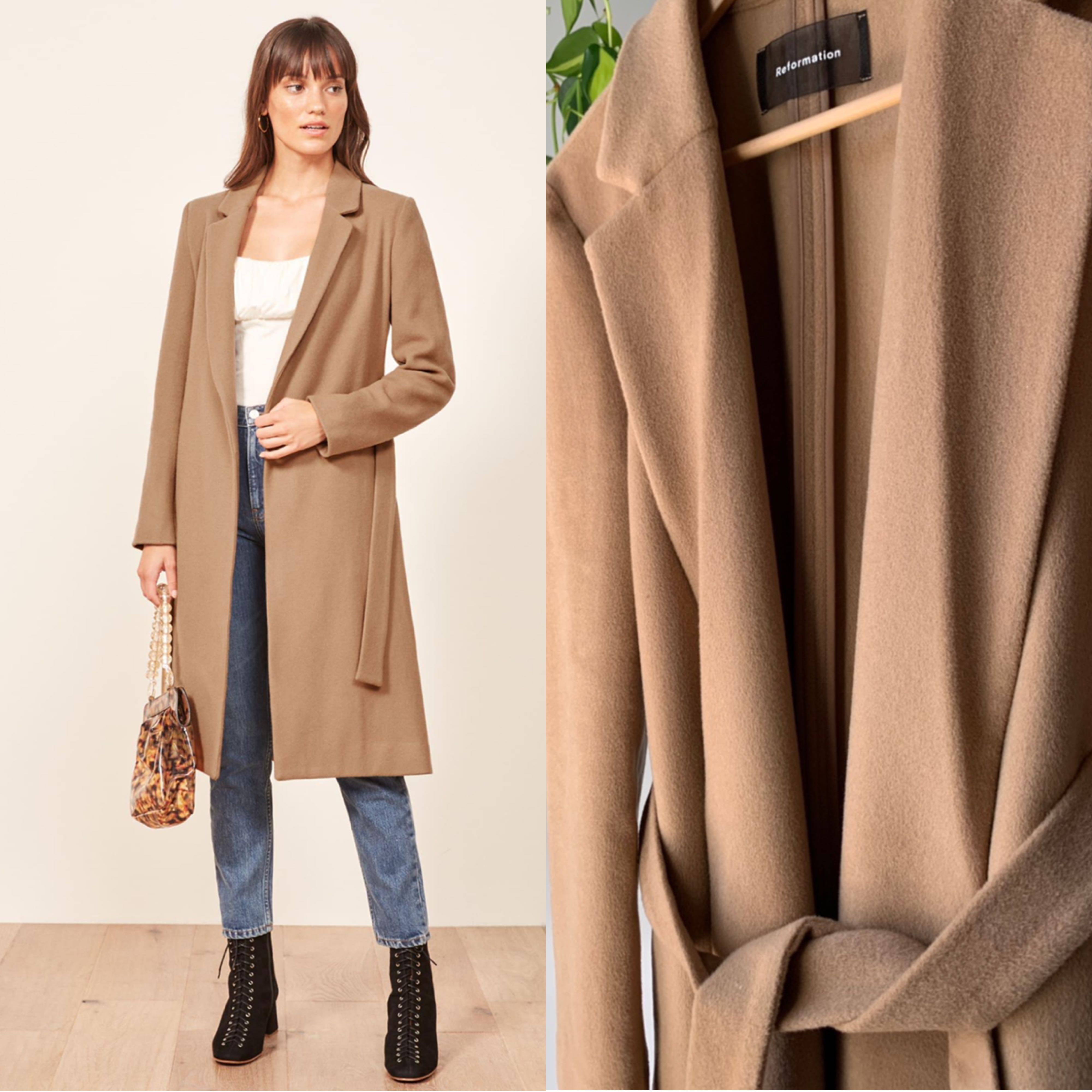 Reformation hotsell camel coat