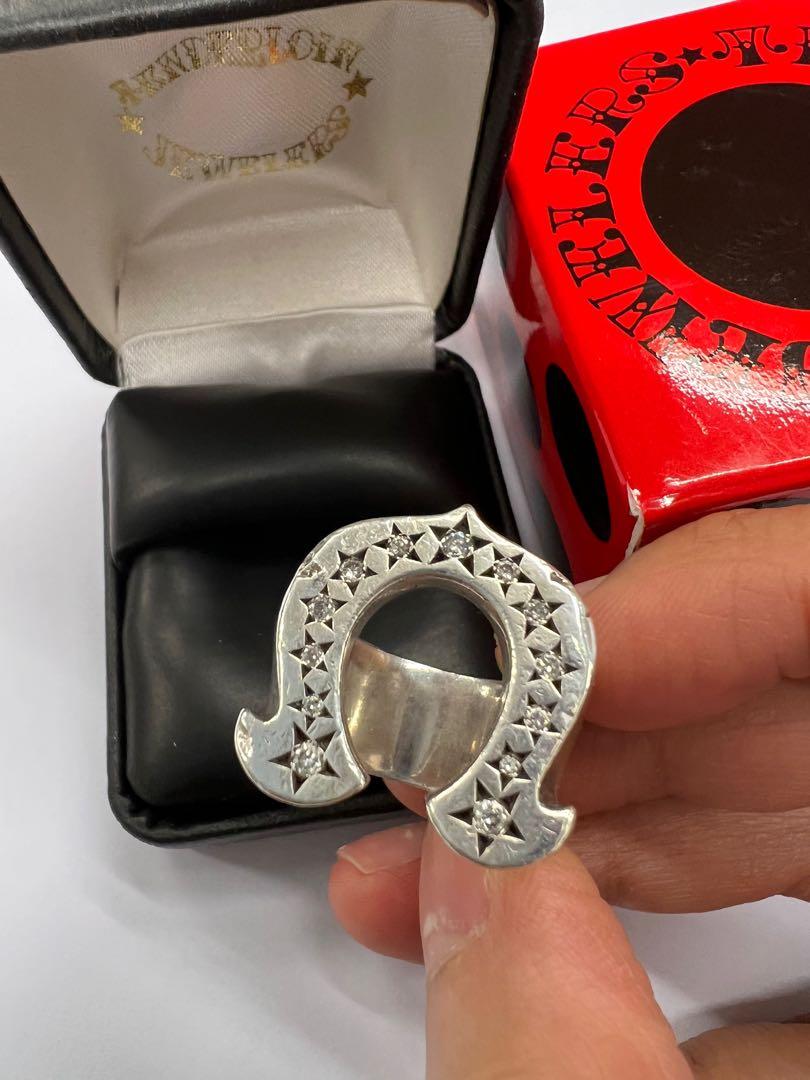 Tenderloin 鑽石馬蹄戒diamond silver horseshoe ring, 男裝, 手錶及 