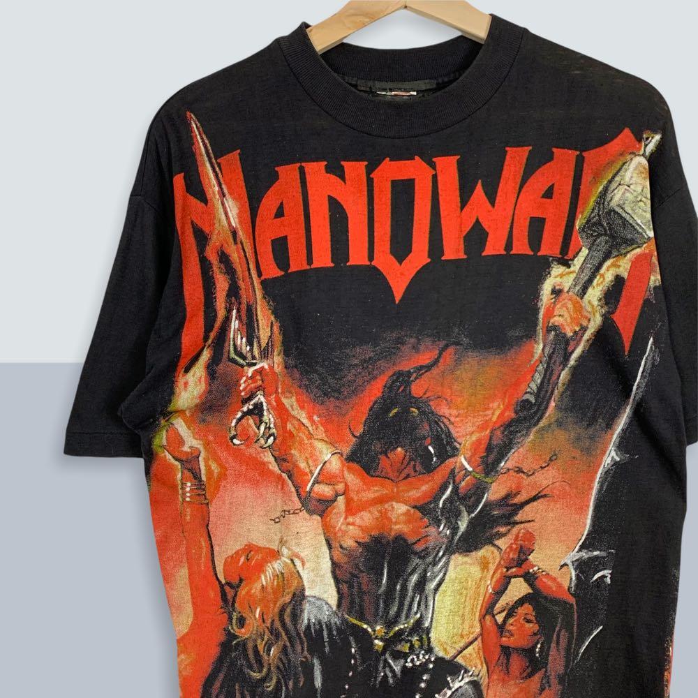 Vintage 90s Manowar Tee T - Shirt OVP, Men's Fashion, Tops & Sets