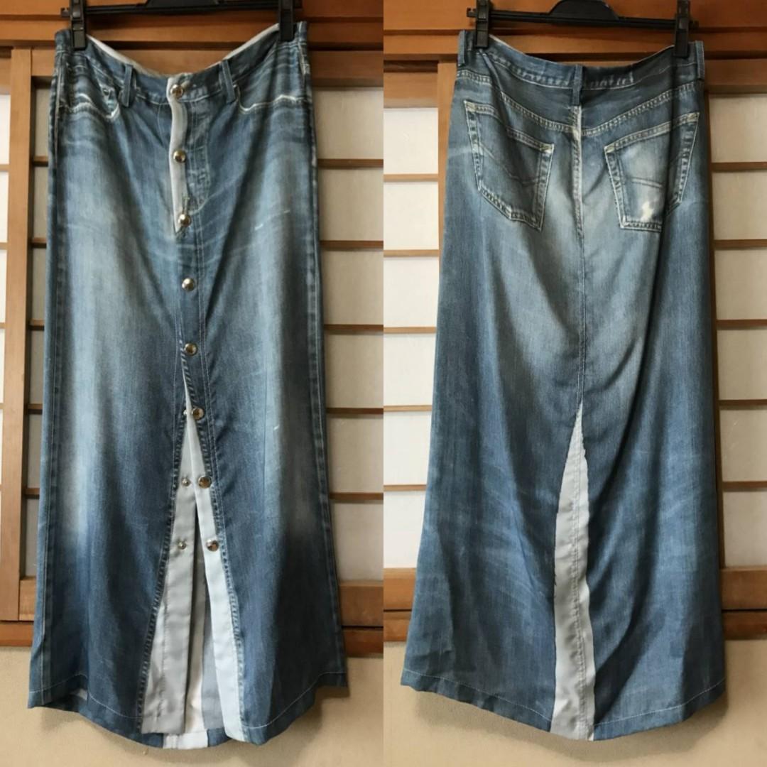 Vintage Jean Paul Gaultier (JPG) Trompe L'oeil Denim Print on Silk