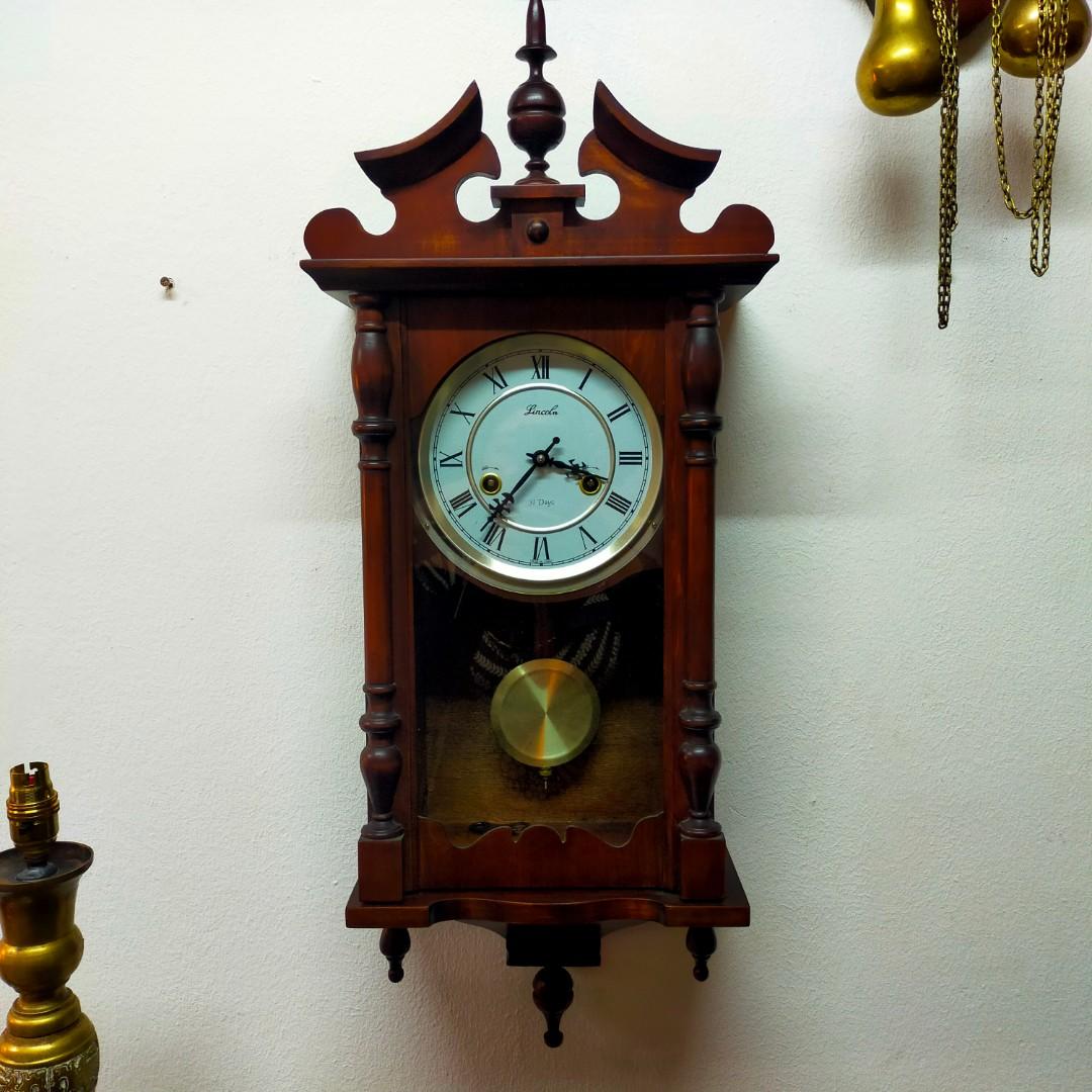 ⚡FLASH SALE⚡Vintage LINCOLN 31day Winding Wall Clock, Furniture & Home