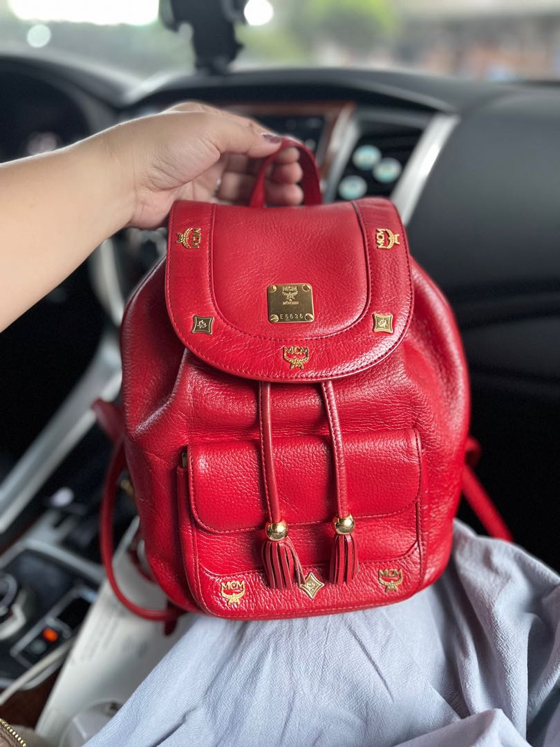 Mcm Red Backpack