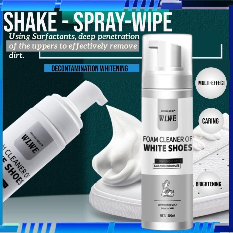 Highly recommended】WILLIAM WEIR® White Shoe Foam Cleaner 200ML Dry Cleaning  Agent For Sports Shoes Sneakers PEMBERSIH KASUT PUTIH SUKAN sneakers  cleaner shoe whitening cleaner sneakers shampoo shoe cleaner White Sneaker  cleaner 小白鞋清洁剂
