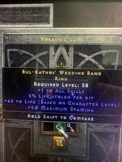 Wts Bul Kathos ring 5% perfect D2R