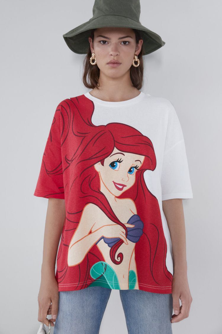 ZARA disney ariel T shirt, Fesyen 