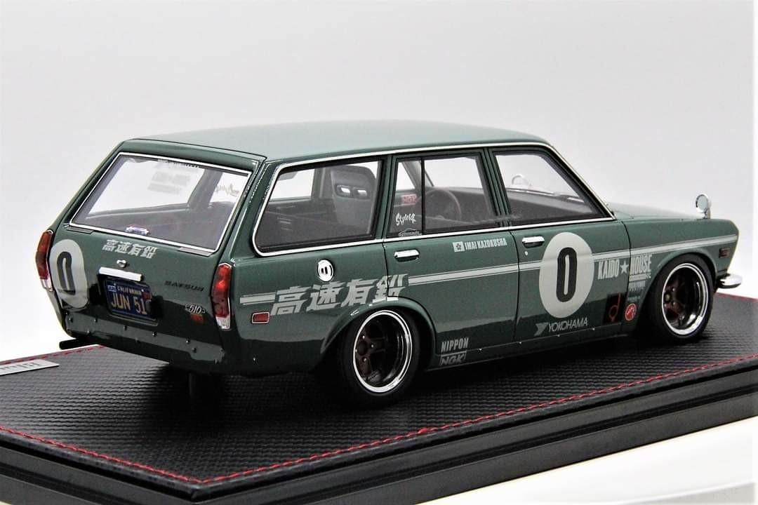 1/18th Ignition Model Datsun Bluebird (510) Wagon Green Kaido