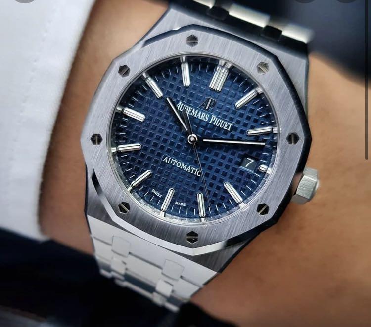 2014 Audemars Piguet 15400 BLUE Dial Royal Oak Luxury Watches on
