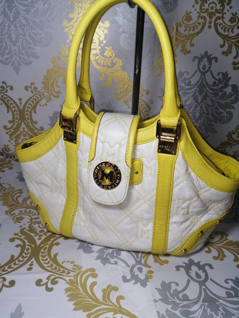 Metrocity Quilted Leather Shoulder Bag in Yellow