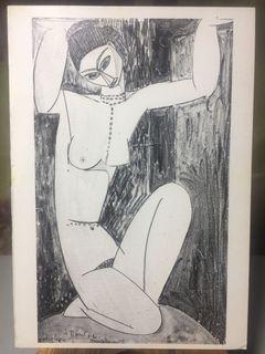 Amadeo Modigliani:  Caryatid, 1912, Art Postcard