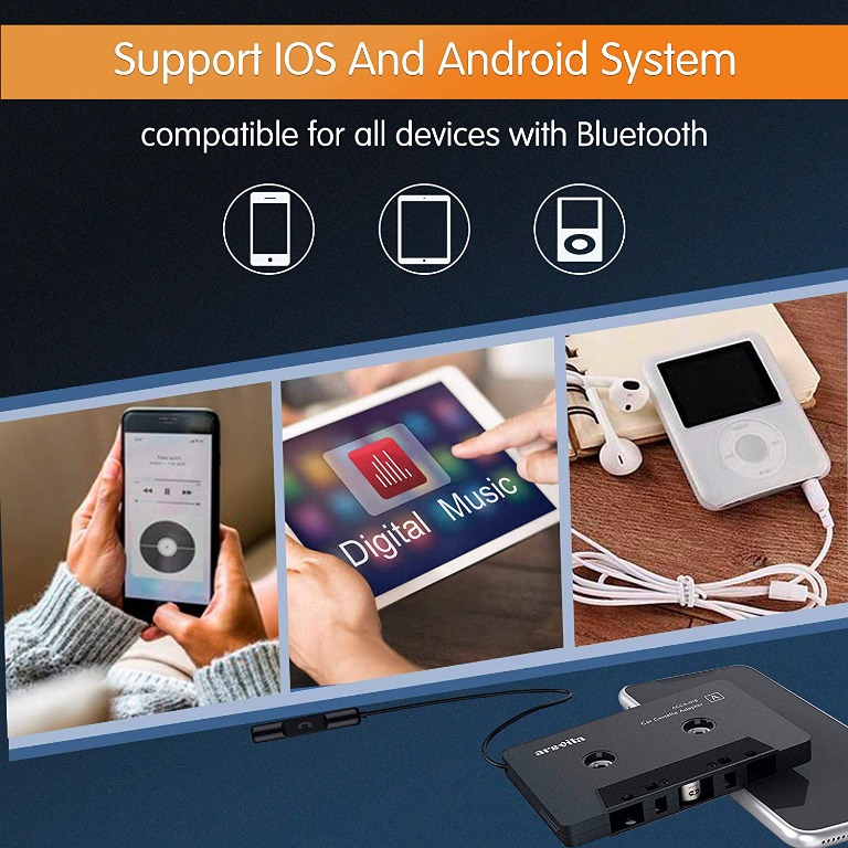 Arsvita Car Audio Bluetooth Cassette Receiver, Tape Player Bluetooth 5.