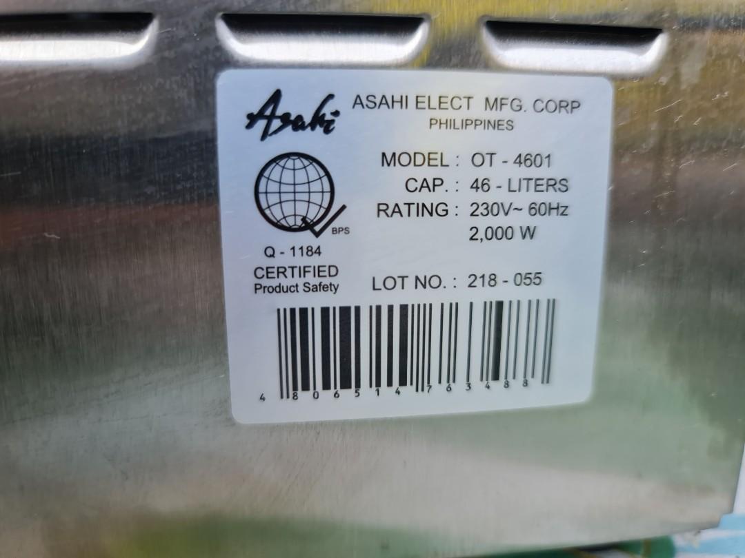 asahi electric oven (OT4601), TV & Home Appliances, Kitchen Appliances