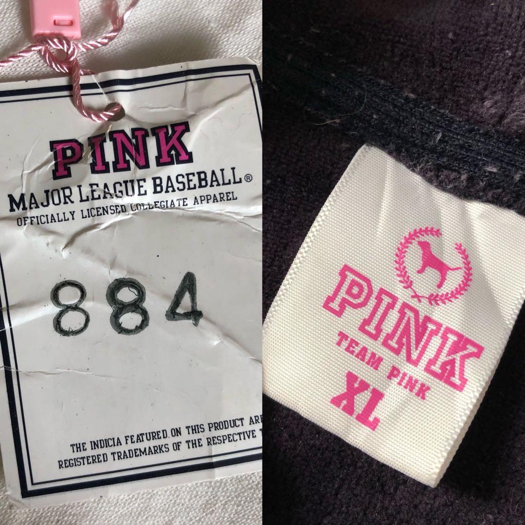 (negotiable) y2k auth pink by victoria’s secret x mlb velour zip hoodie