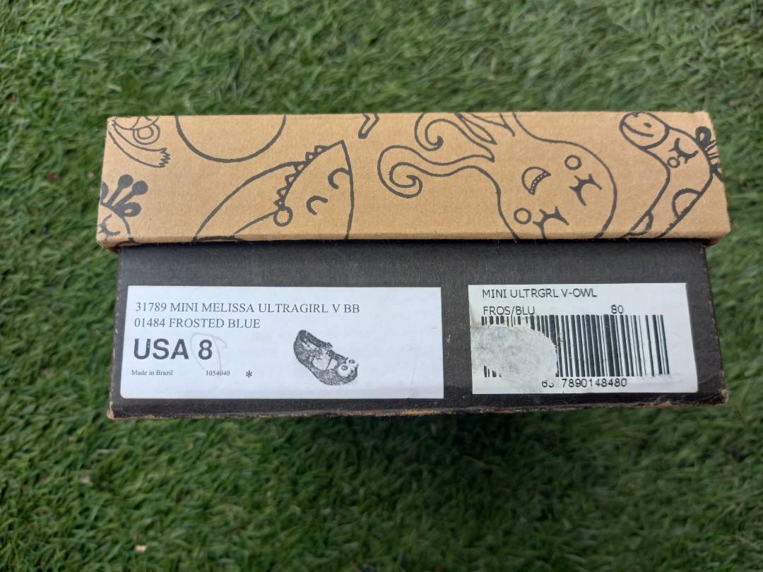 Authentic Mini Melissa Ultragirl Owl size USA 8 (Category: Babies & Kids Fashion) located in Antipolo. Submitted by babyjulia1718 (Listing ID 1128742143, Image 3). Description: Preloved Mini Melissa Ultragirl size USA 8 Authentic / Original with minor sign of usage.