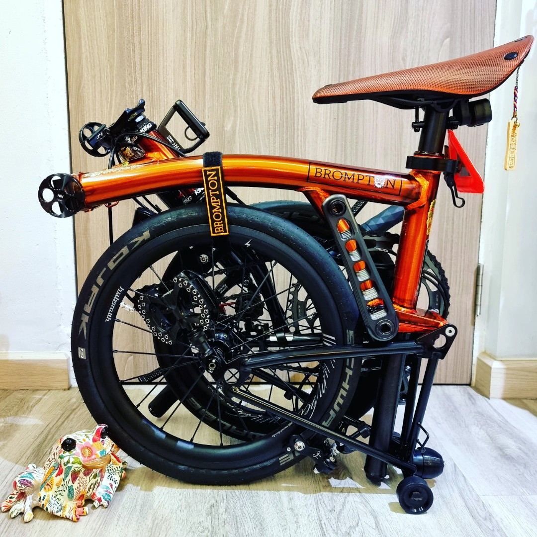 Brompton Flame Lacquer Black Edition M6L converted to 4 Speed