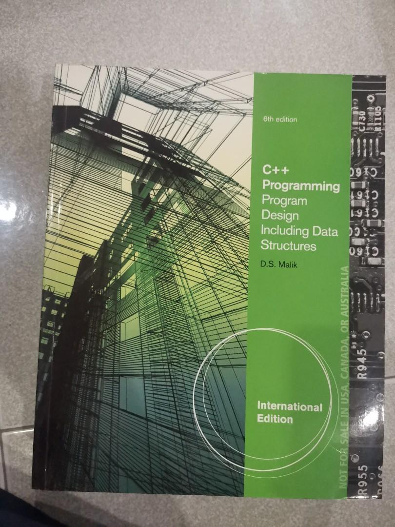 C++ programming design including data structures (Category: Assessment Books) located in Singapore. Submitted by darwase (Listing ID 1128831959, Image 1). Description: Super new didn't even open it. Didn't even read a single word inside Nego is welcomed.