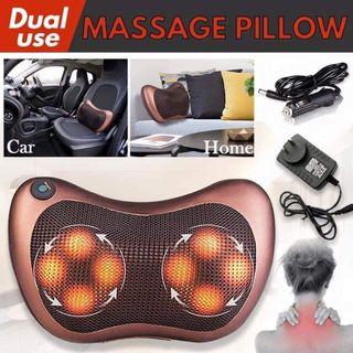 Car Head and Neck Back Rolling Kneading Shiatsu Neck Massage Pillow