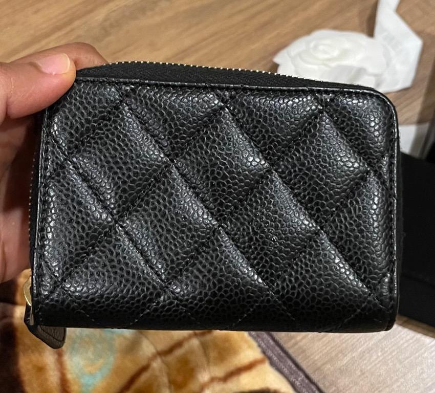 Chanel Zip Around Organizer Wallet Quilted Lambskin Large Metallic
