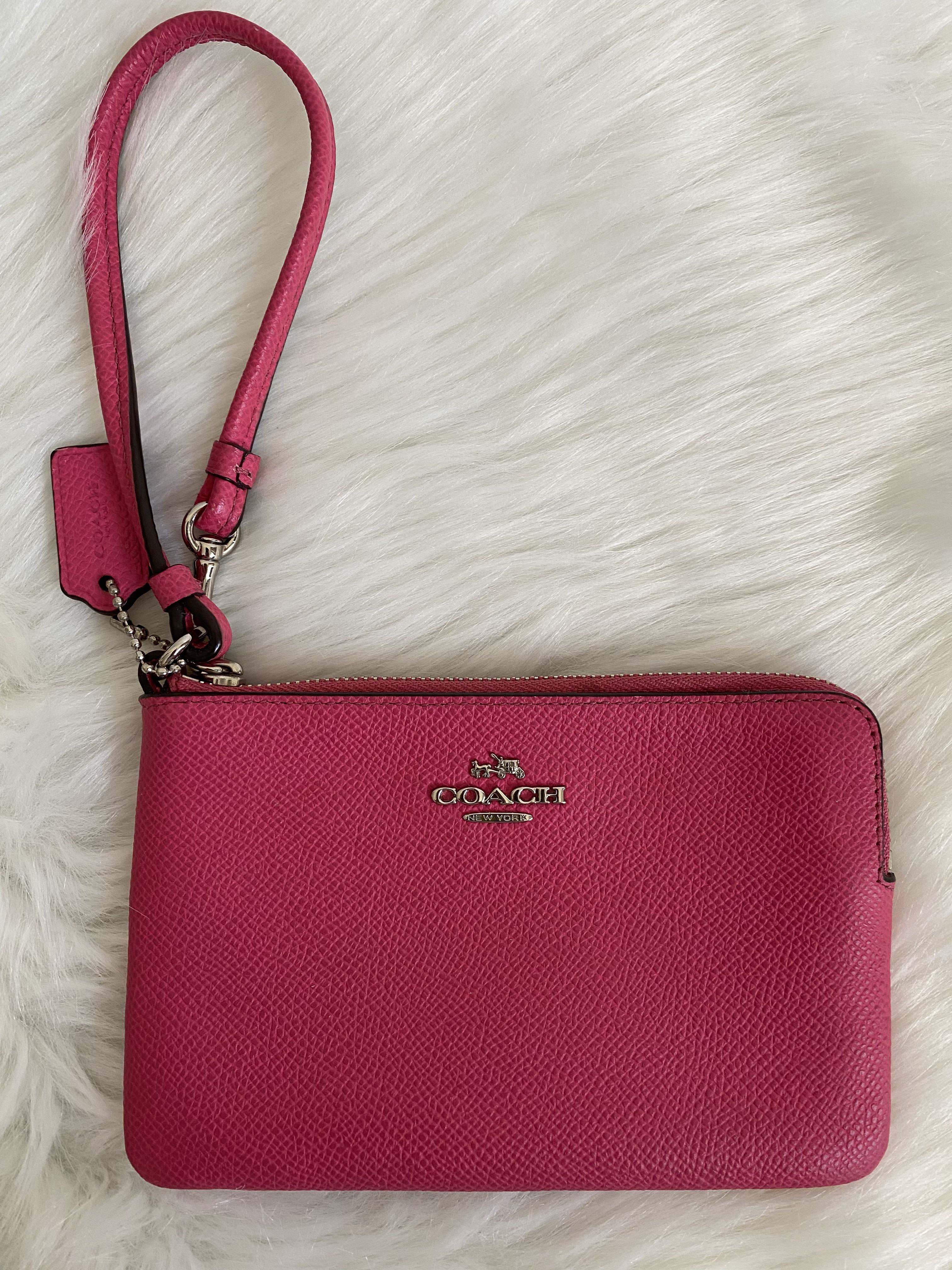 Coach Hot Pink Wristlet, Women's Fashion, Bags & Wallets, Purses & Pouches  on Carousell
