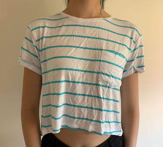 Cropped Striped Loose Tee