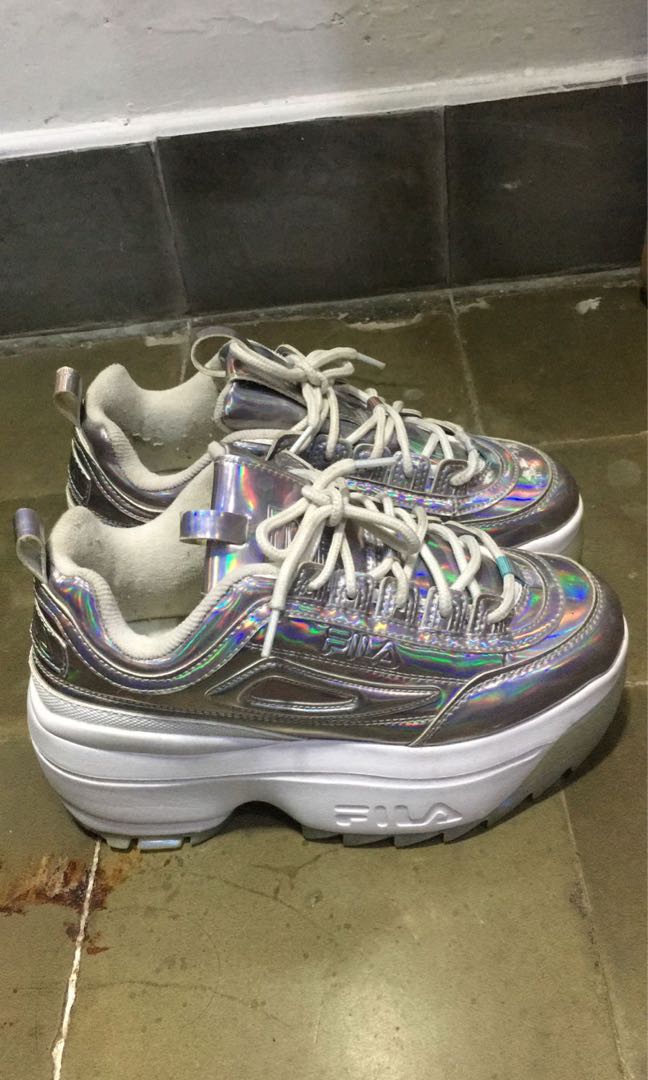 Fila Disruptor II Wedge Iridescent Holographic Size 37.5 Fesyen