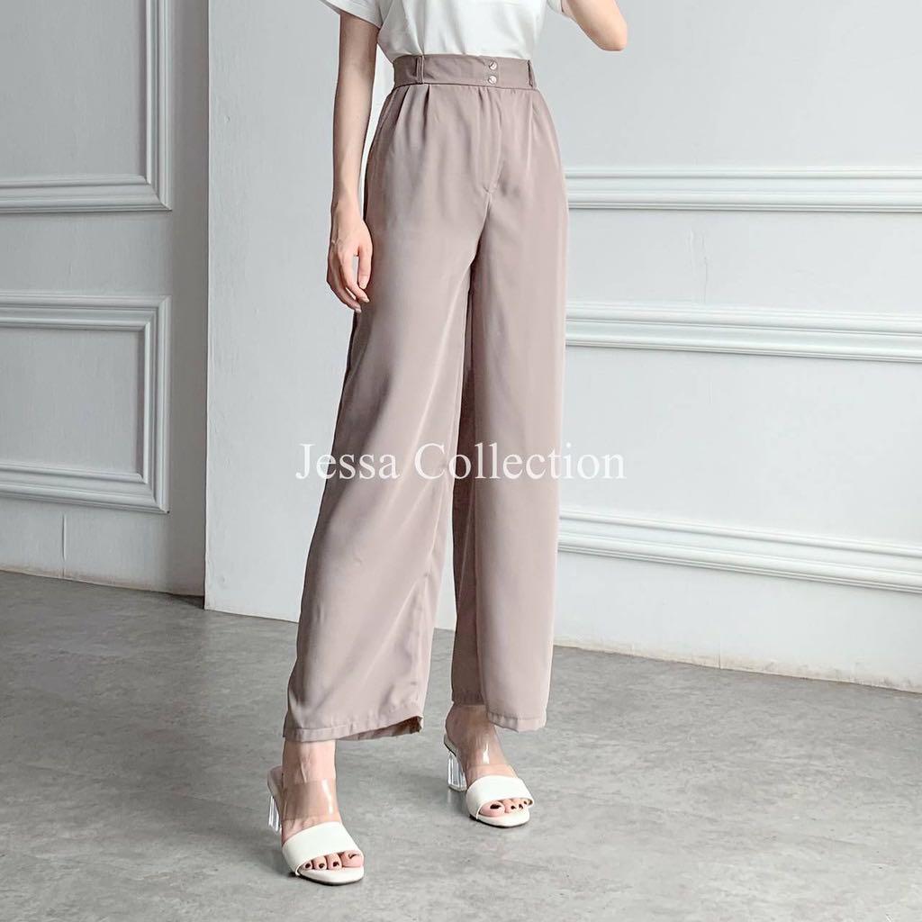 brown flowy pants
