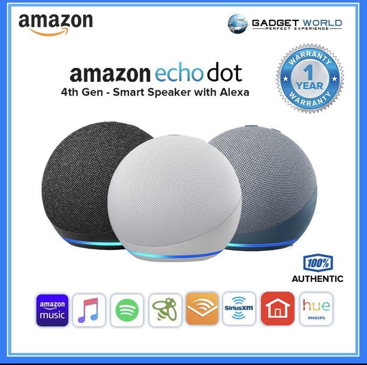 amazon echo dot smart speaker USA Original Echo Dot, 4th Generation Amazon Smart Speaker with Alexa in Glacier White (Category: Soundbars, Speakers & Amplifiers) located in Cabuyao City. Submitted by nicoleecloset (Listing ID 1128735187, Image 3). Description: Fresh from USA Echo Dot, 4th Generation Amazon Smart Speaker with Alexa in Glacier White With Amazon Alexa - Speaker and control of other devices - Quality sound - Sleek and compact design 