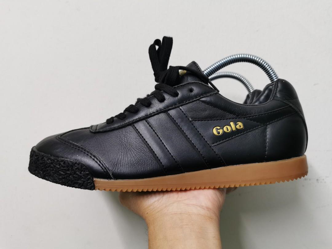 GOLA HARRIER 50 TRAINERS BLACK LEATHER 8UK Men s Fashion