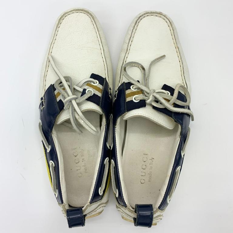White gucci boat shoes Clearance