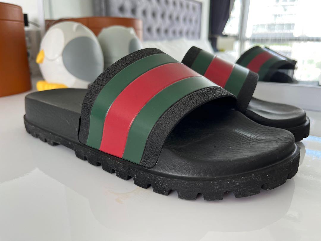 Gucci black 2025 pursuit web slides