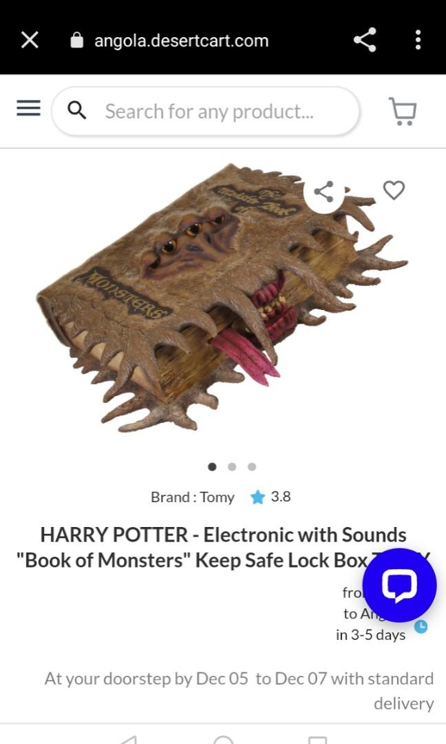 Harry Potter Keep Safe Box (Category: Storybooks) located in Davao. Submitted by rednaxela44 (Listing ID 1128803980, Image 3). Description: issue.. forgot the stroke password but still working good. Harry Potter Tomy Monster Book of Monsters Keep Safe Box Author Name: Harry Potter Brand: Tomy Created: 2011 Book Condition: Very good Size: 29.49 x 23.5 x 8.79 cm Type: Toy Categories: Harry Potter Merchandise Tomy Harry Potter Monster Book of Monste