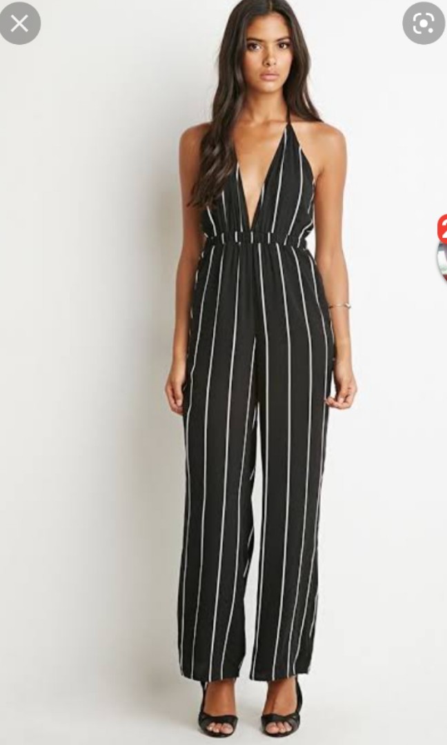 Hollister striped gland jumpsuit