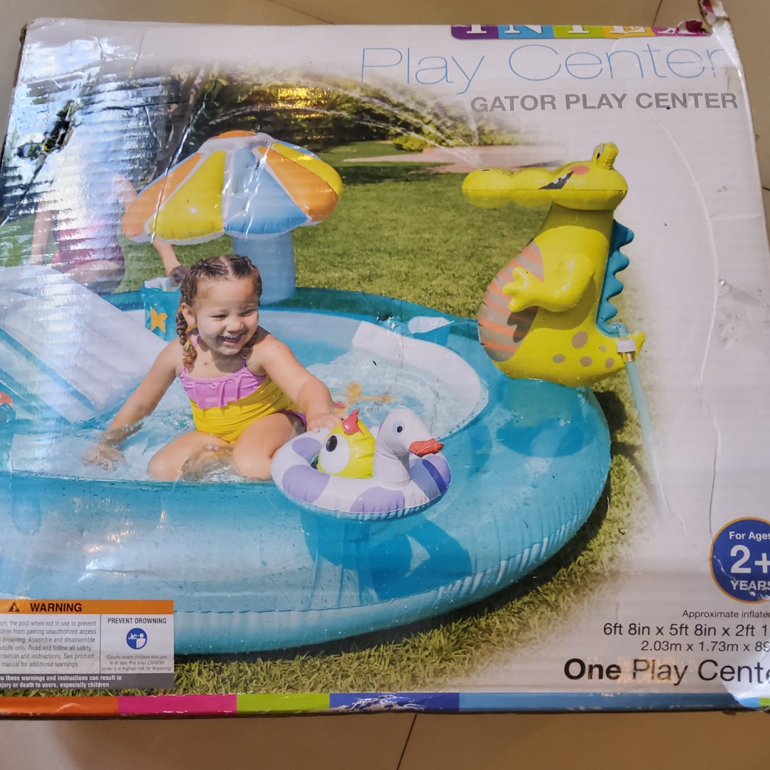 INTEX GATOR PLAY CENTER SWIMMING POOL. AGES 2+, Babies & Kids, Infant ...