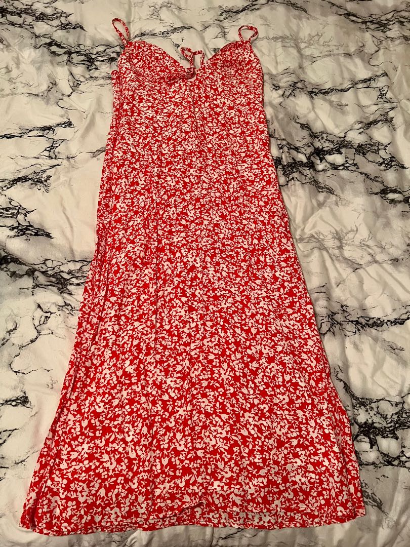 red midi maxi dress
