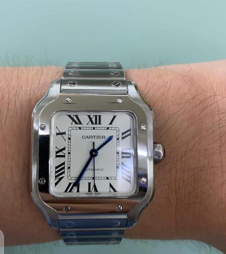 Like new Cartier santos medium taun 