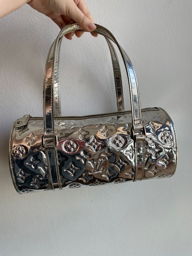 Louis Vuitton Papillon Handbag Miroir PVC 26 Silver 434911