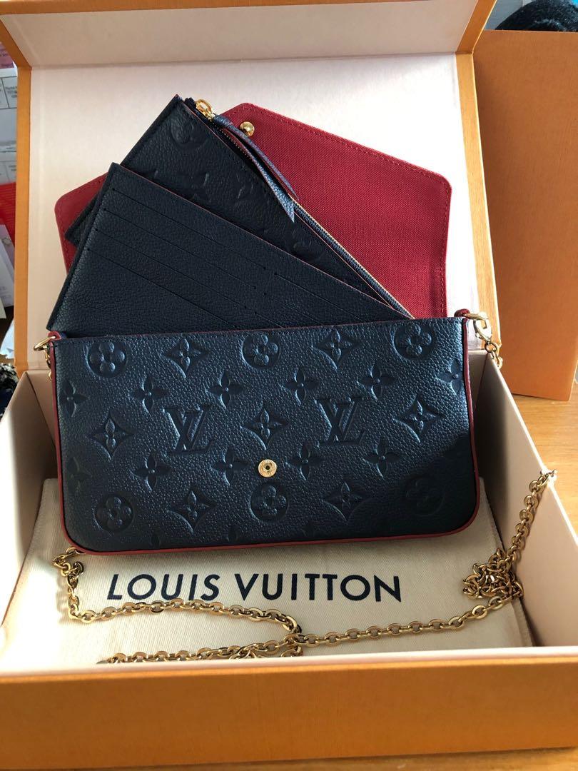 Louis Vuitton Pochette Felicie Monogram Empreinte Leather Marine
