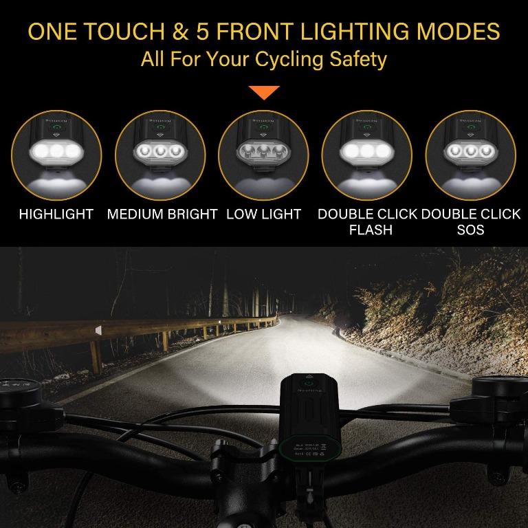 Nestling Bike Light Set 3000 Lumens USB Rechargeable Bicycle