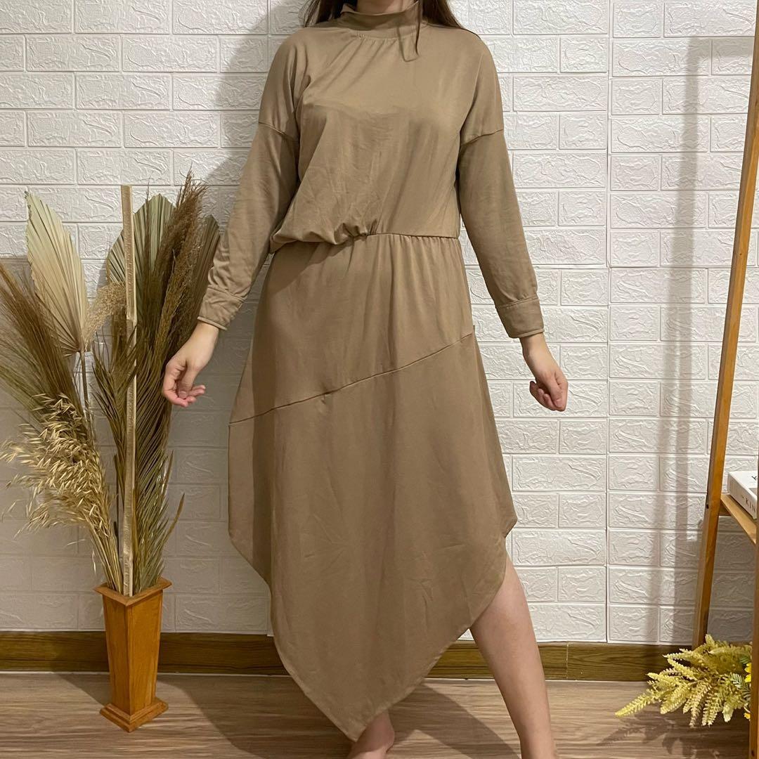 New Jrep Khaki Brown High Neck Maxi 