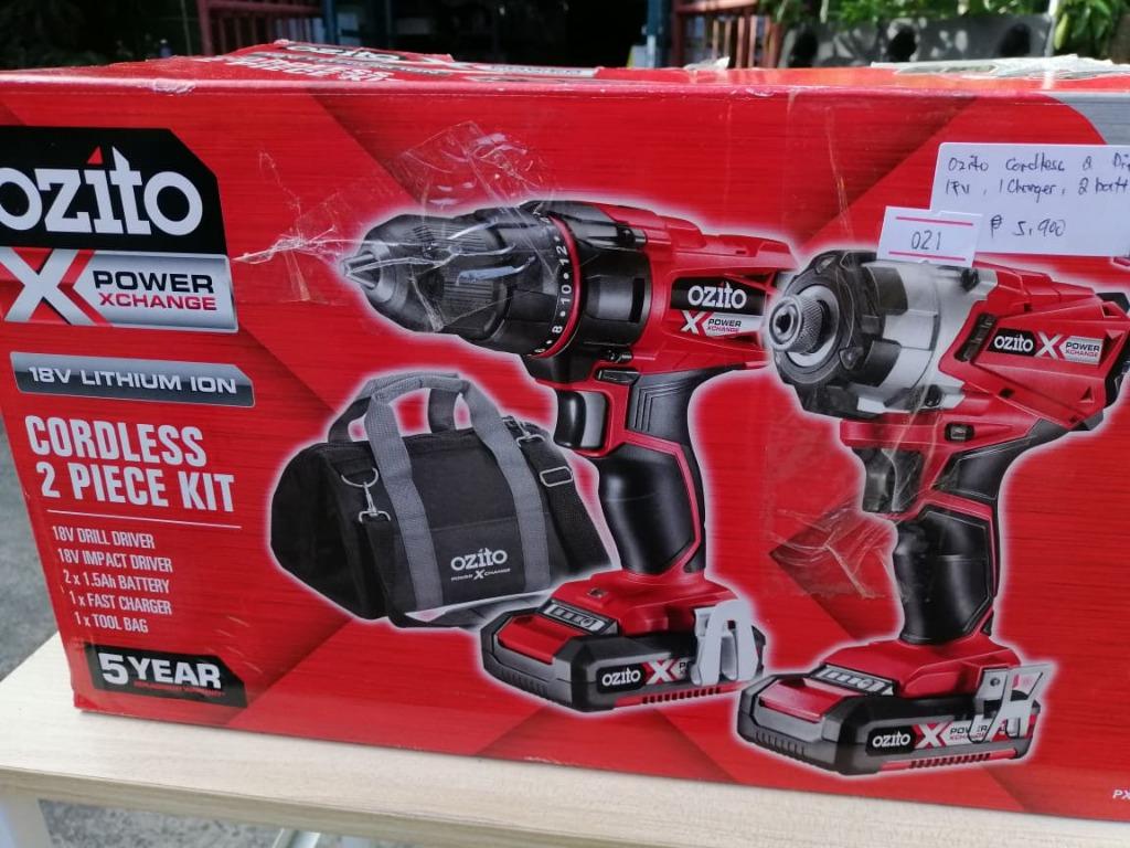 Ozito Cordless 3 piece Kit 18v 1 charger and 2 batteries