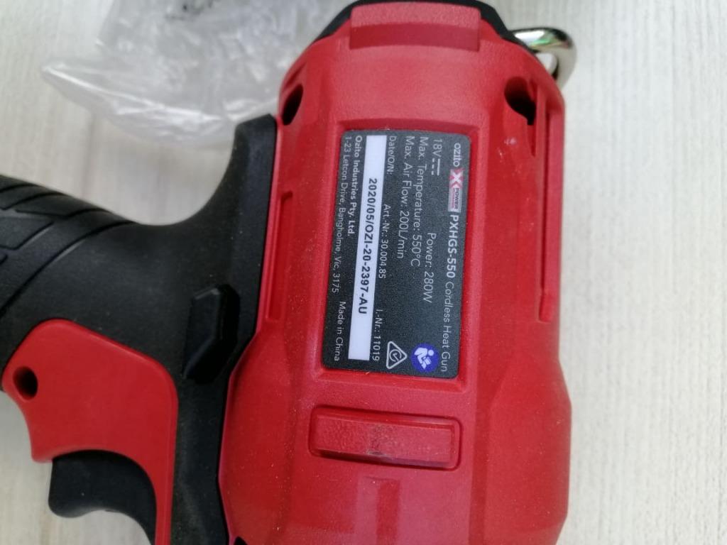 Ozito Cordless Heat Gun Skin Only (Category: Construction Tools & Equipment) located in San Pedro. Submitted by aus-plus (Listing ID 1128720643, Image 1). Description: Ozito Cordless Heat Gun Skin Only.