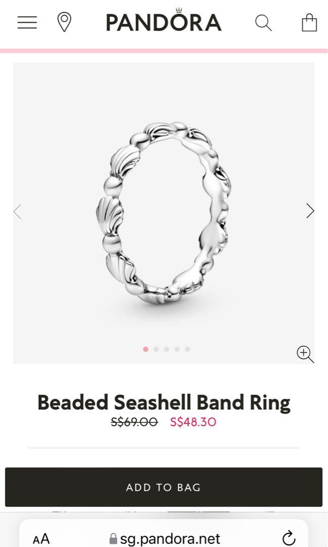 Pandora beaded seashell 2025 ring