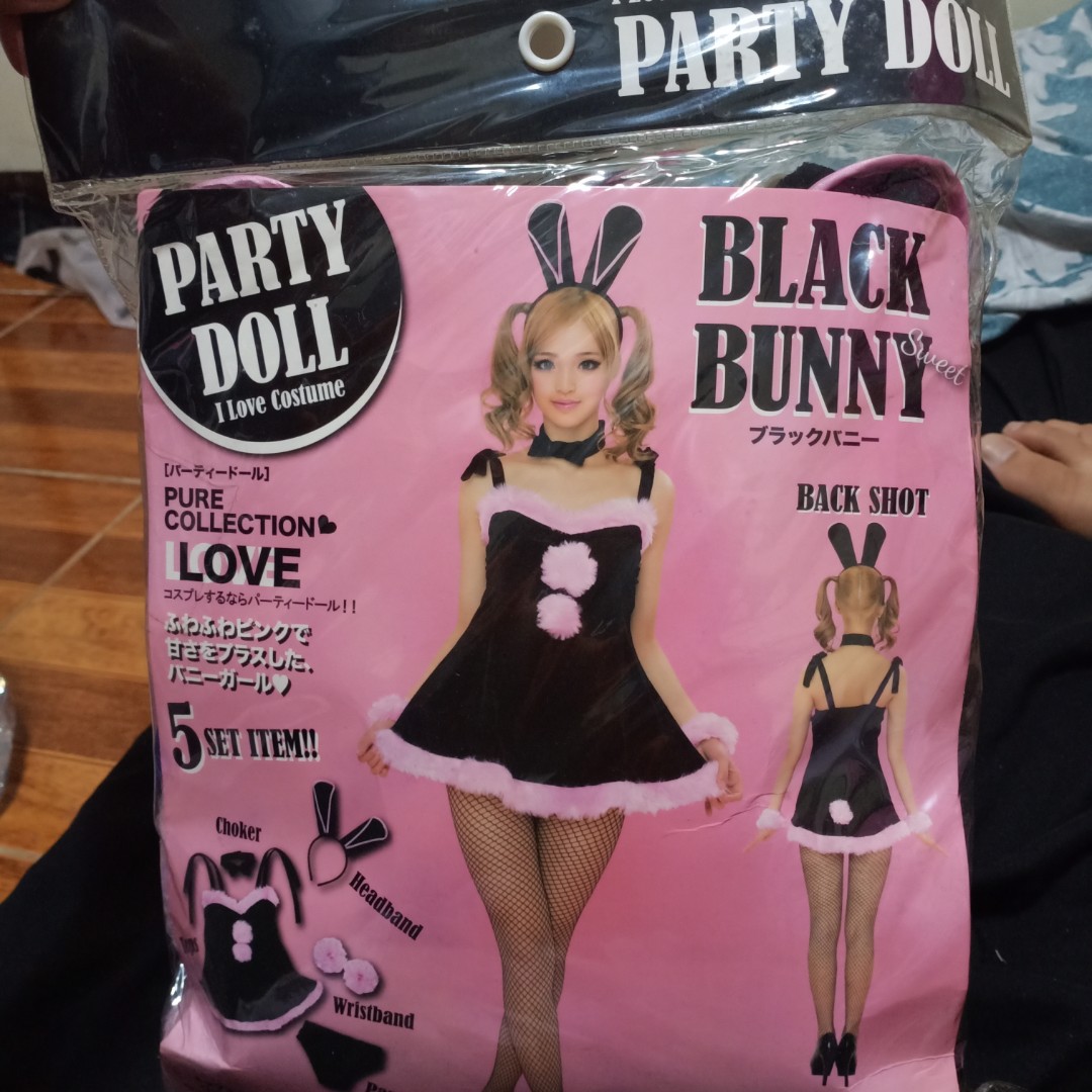 Party Doll Black Bunny Costume, Women's Fashion, Dresses & Sets, Sets ...