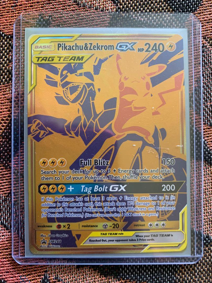 Pikachu & Zekrom GX Gold Card Tag Team GX English Promo, Hobbies