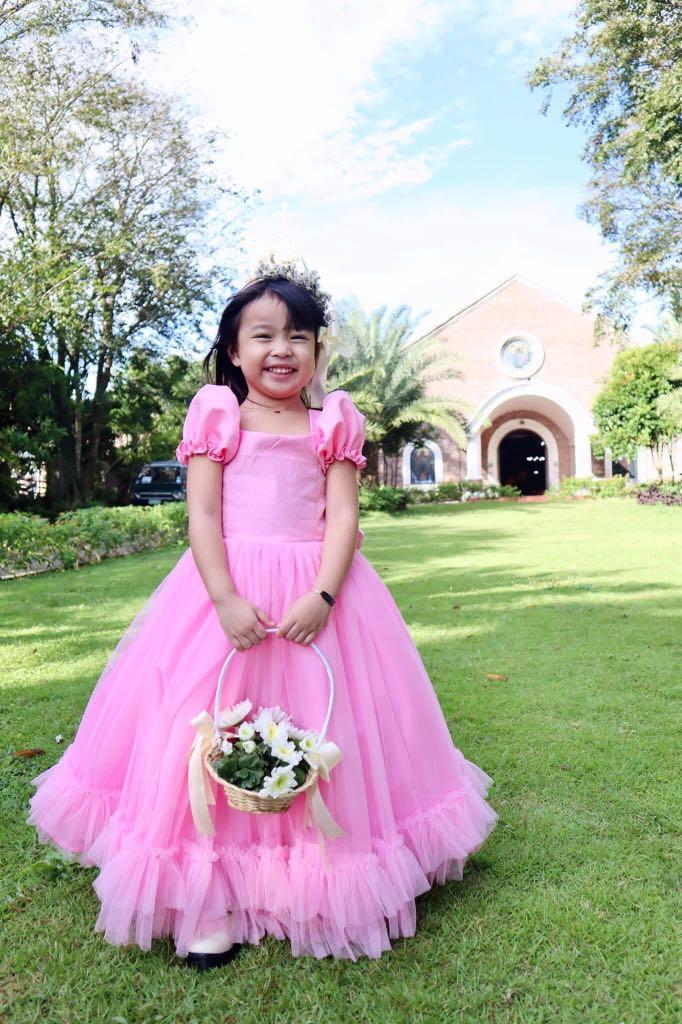 Pink gown for shop kids