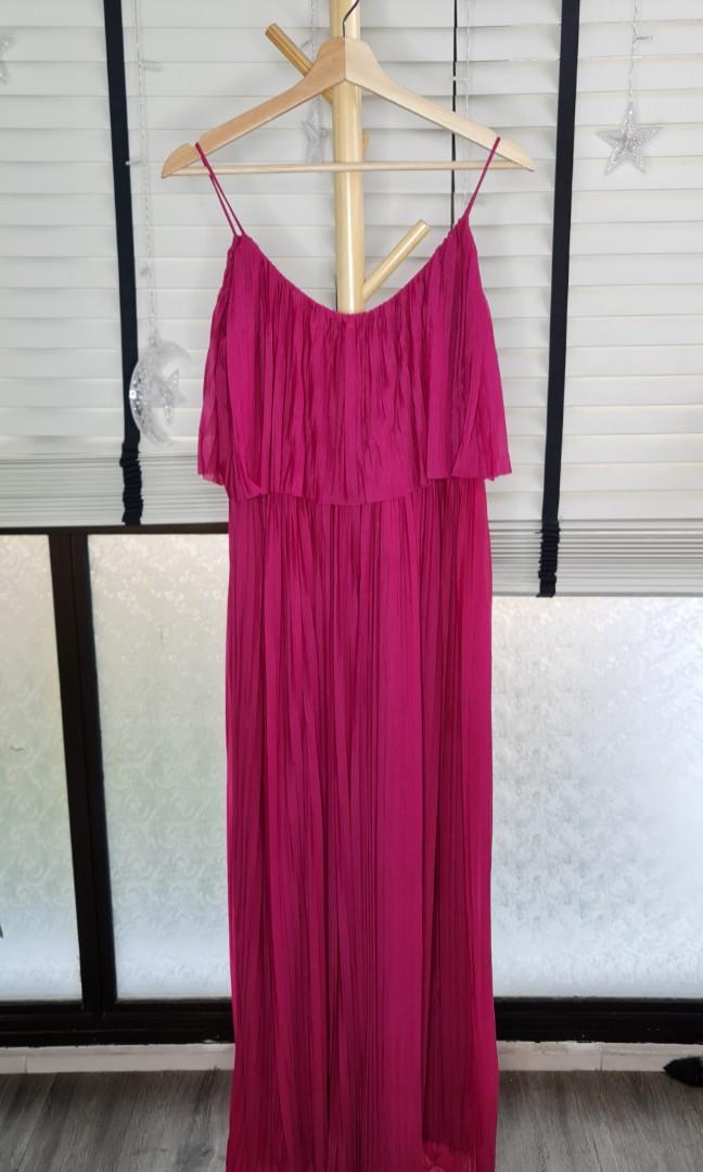 Pink Mango Pleated Maxi Dress Women s Fashion Dresses Sets